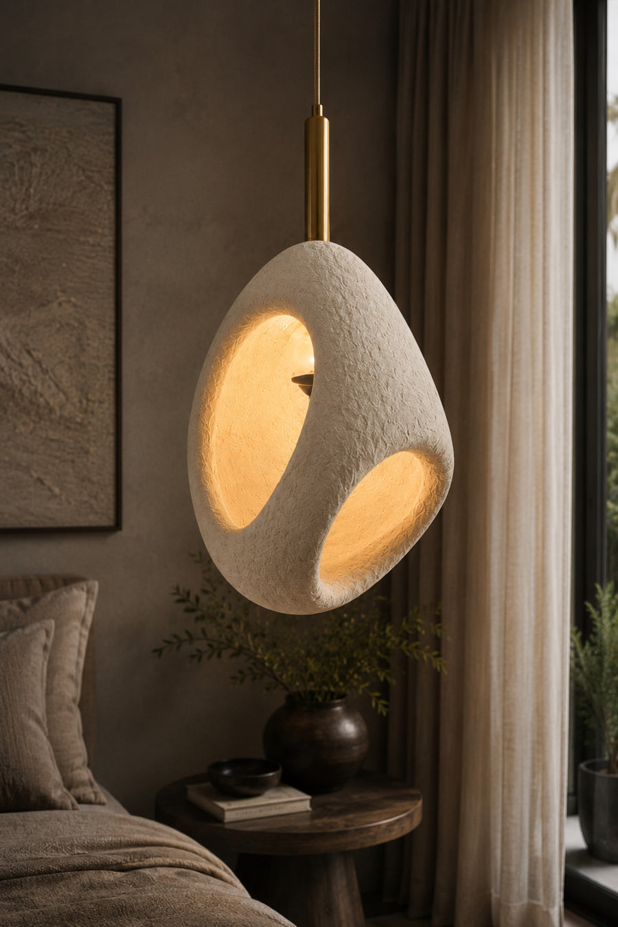Dora Cream Concrete Pendant Light — alternate view