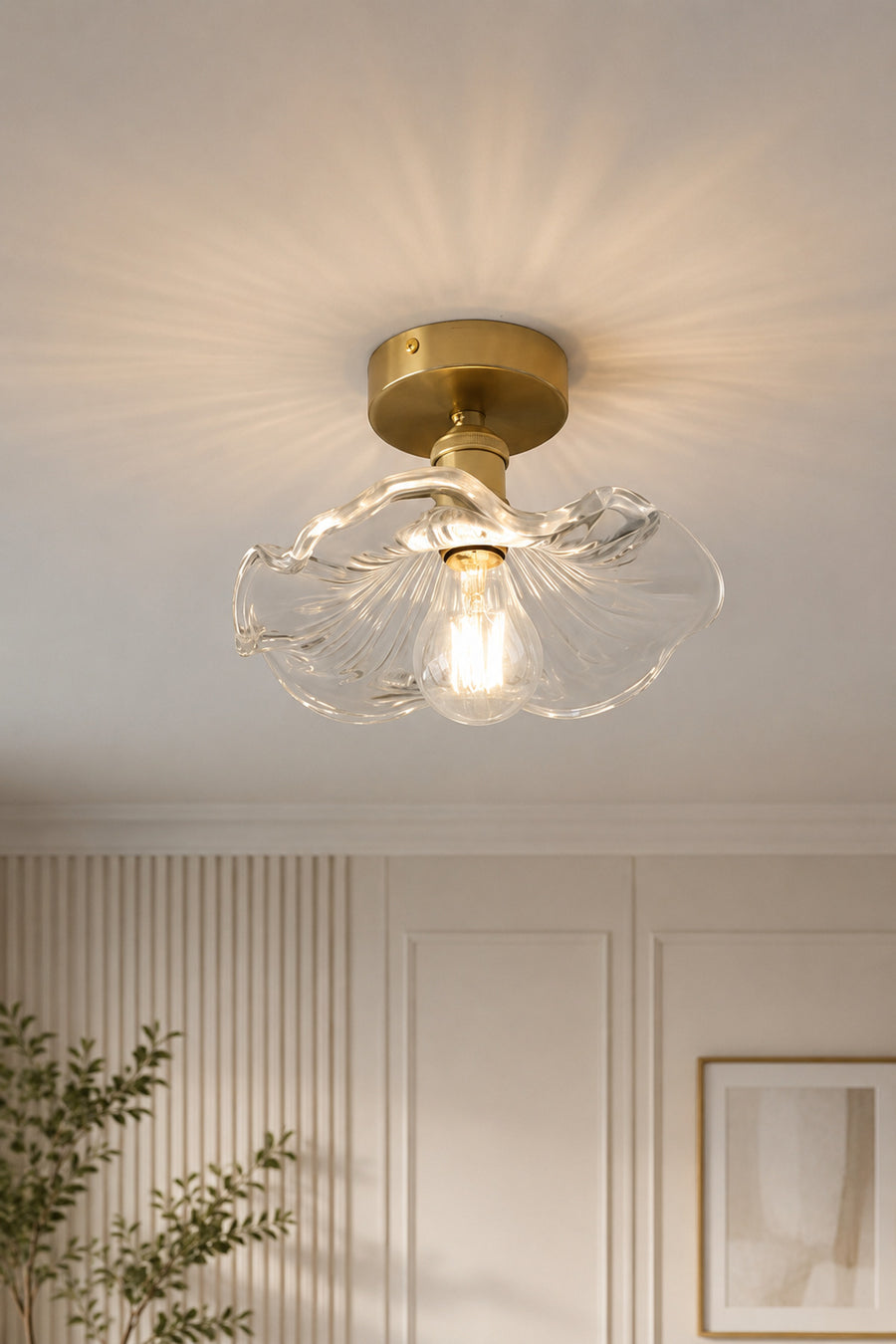 Alya Clear Glass Classic 1-Light Ceiling Light