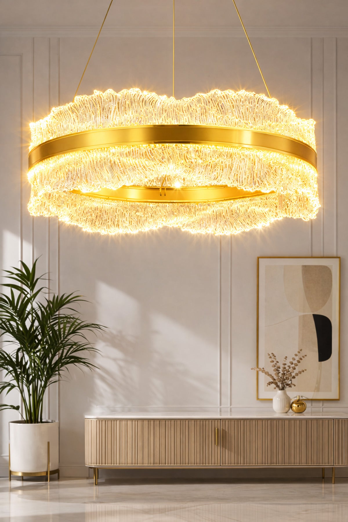 Okyanus Gold 1-Light Remote-Controlled Chandelier — view 5