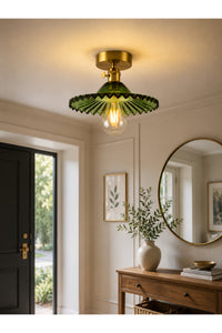 Torino Green Glass Classic 1-Light Ceiling Light — view 4