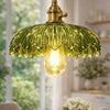 Roma Green Glass Classic 1-Light Pendant Light