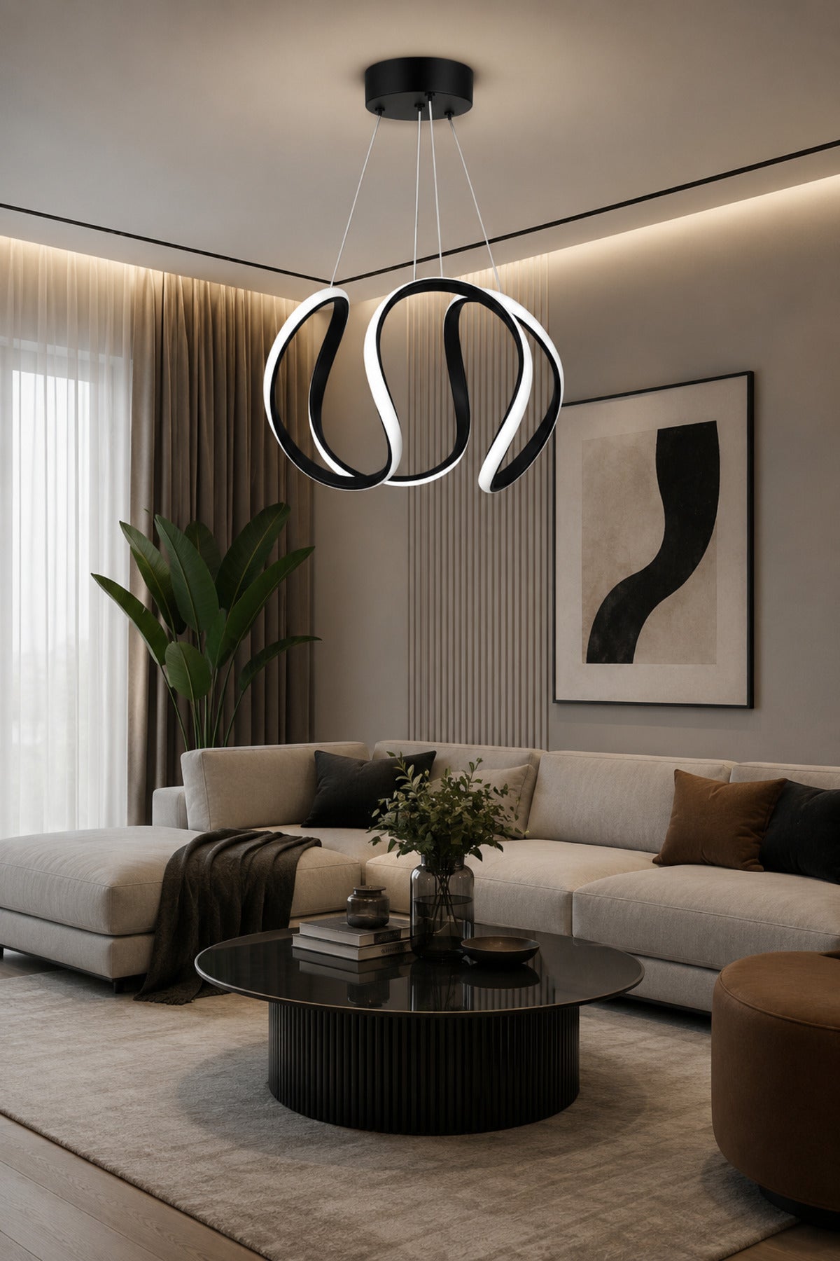 Deluxe Black Pendant Light — view 3