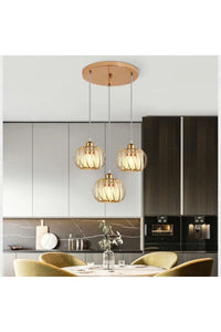Venezia Gold Crystal 3-Light Pendant Chandelier — view 4