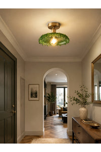 Roma Green Glass Classic 1-Light Ceiling Light — view 2