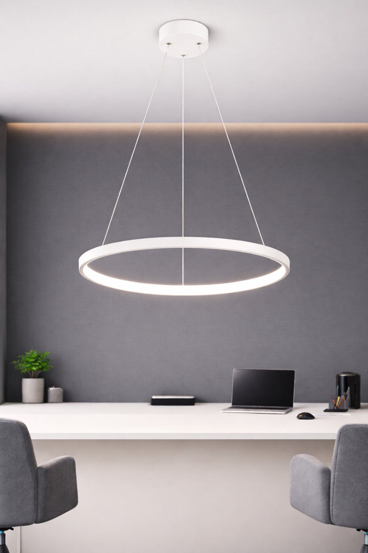 Oval White 1-Light Pendant Light — view 2