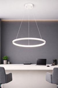 Oval White 1-Light Pendant Light — view 2
