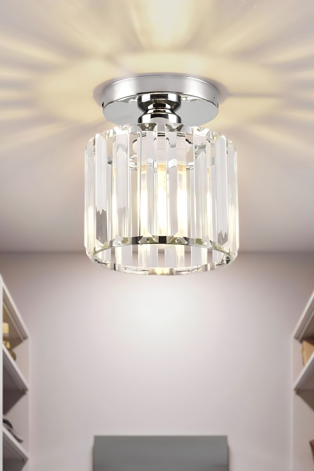 Chiaro Forte Chrome Crystal Ceiling Light — view 6