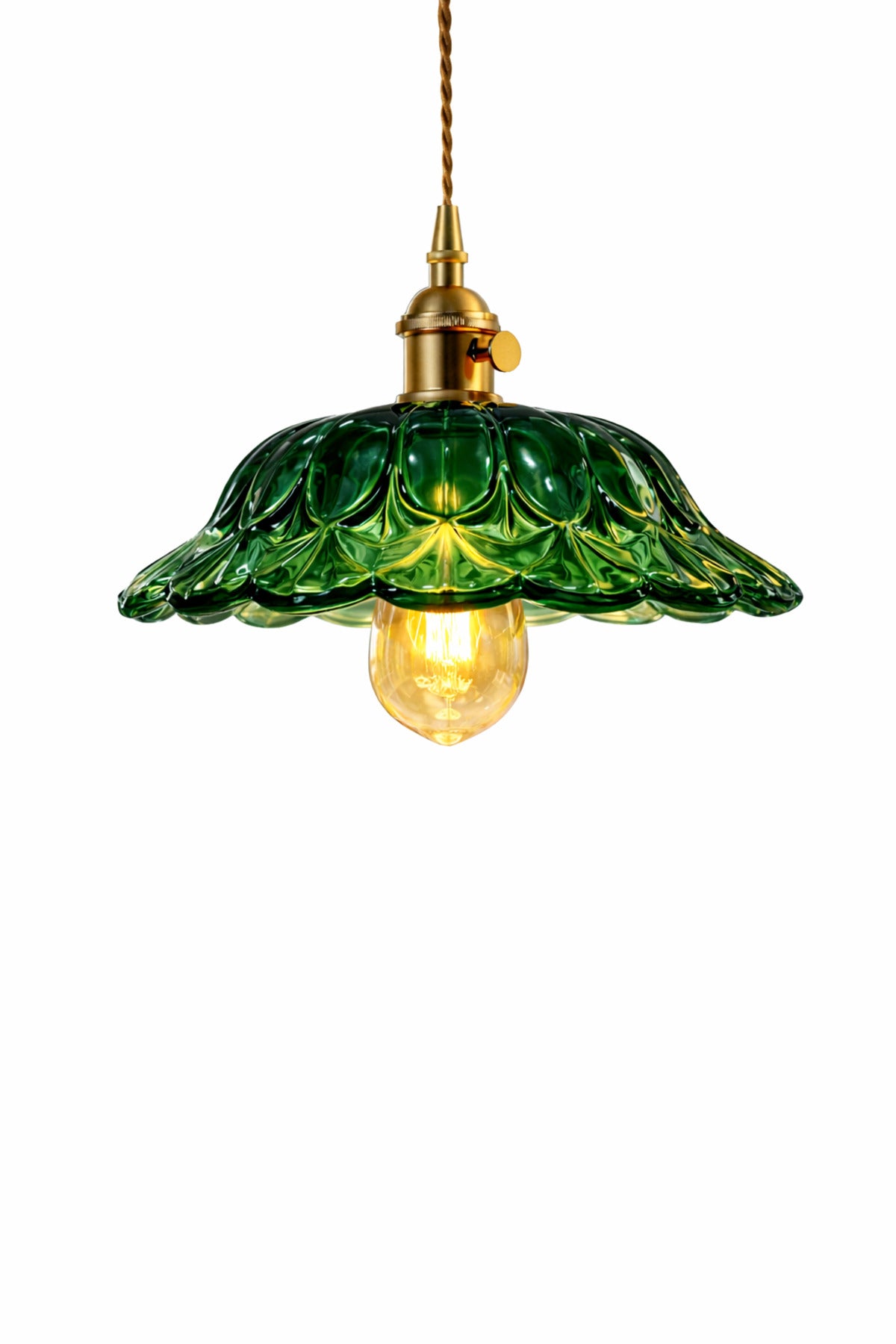Italiano Green Glass Classic 1-Light Pendant Light — view 4