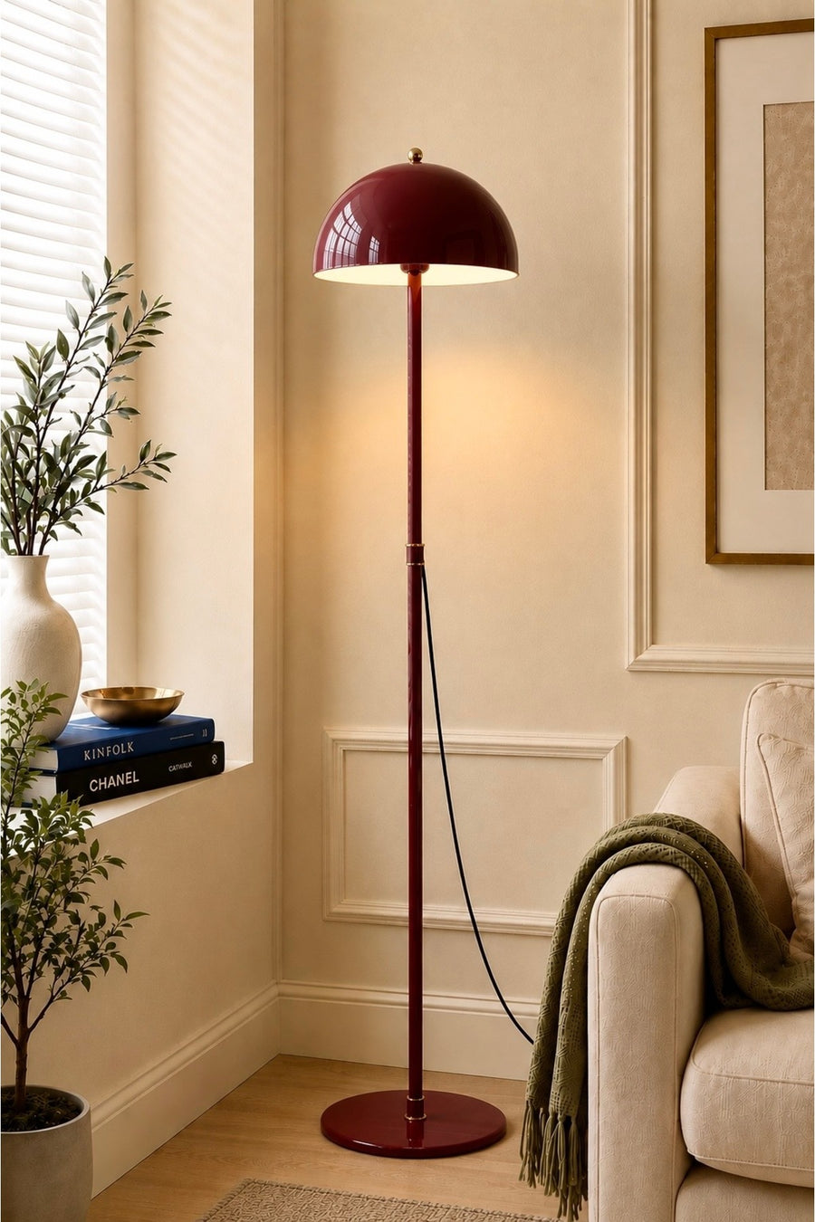 Viyana Burgundy Bohemian 145 cm Floor Lamp