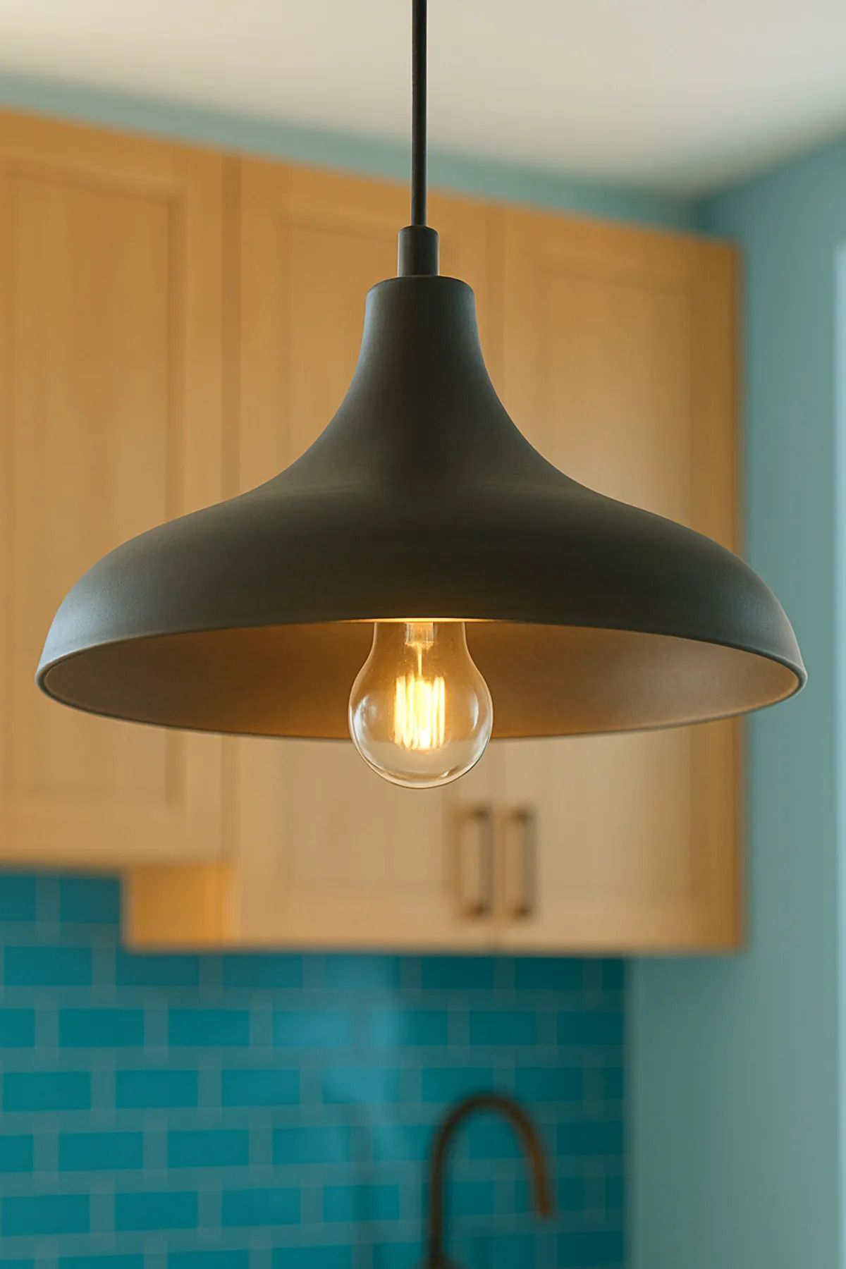 Apollo Black Rustic 1-Light Pendant Light