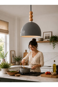 Viyana Grey Rustic 1-Light Pendant Light — view 2