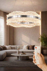 Okyanus Chrome 1-Light Remote-Controlled Chandelier