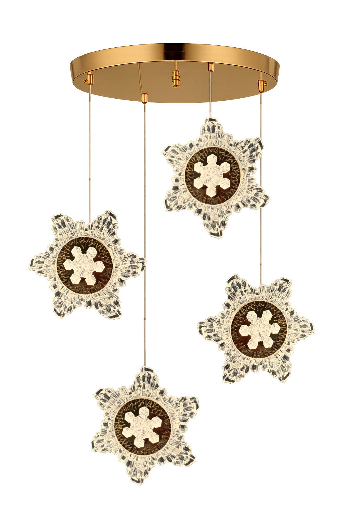 Kar Tanesi Gold 4-Light Remote-Controlled Chandelier — view 3