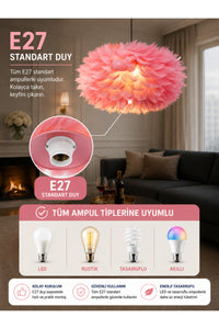 Flora Pink Fabric 1-Light Pendant Light — view 2