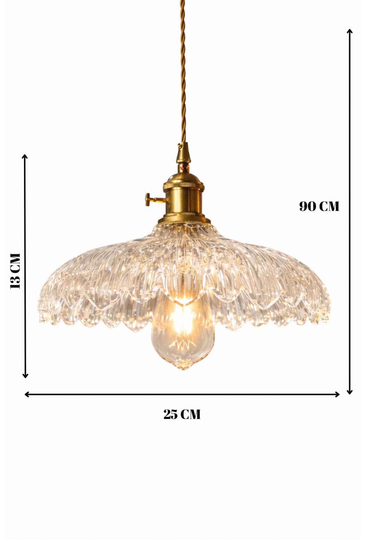 Roma Clear Glass Classic 1-Light Pendant Light — view 2