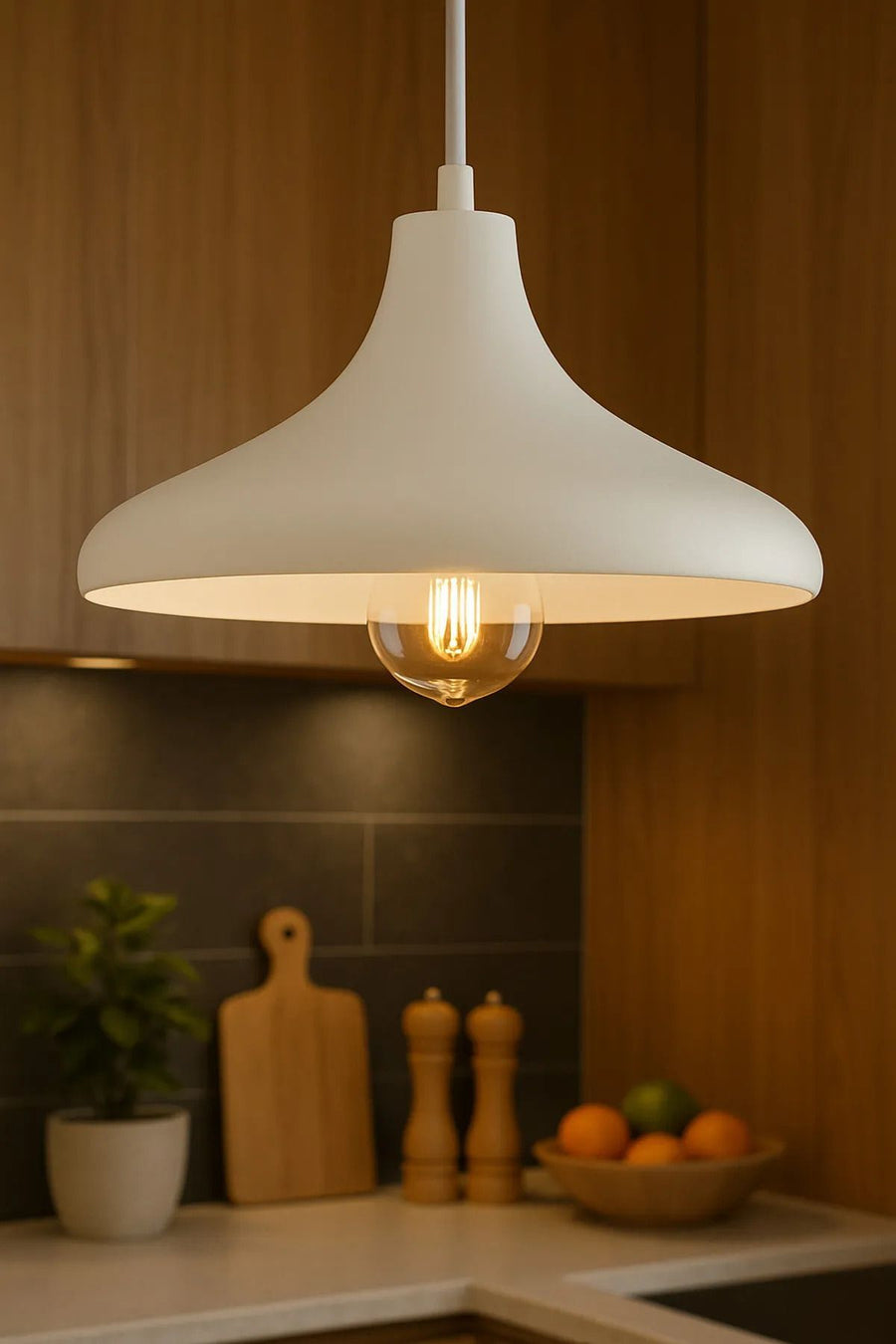 Apollo White Rustic 1-Light Pendant Light