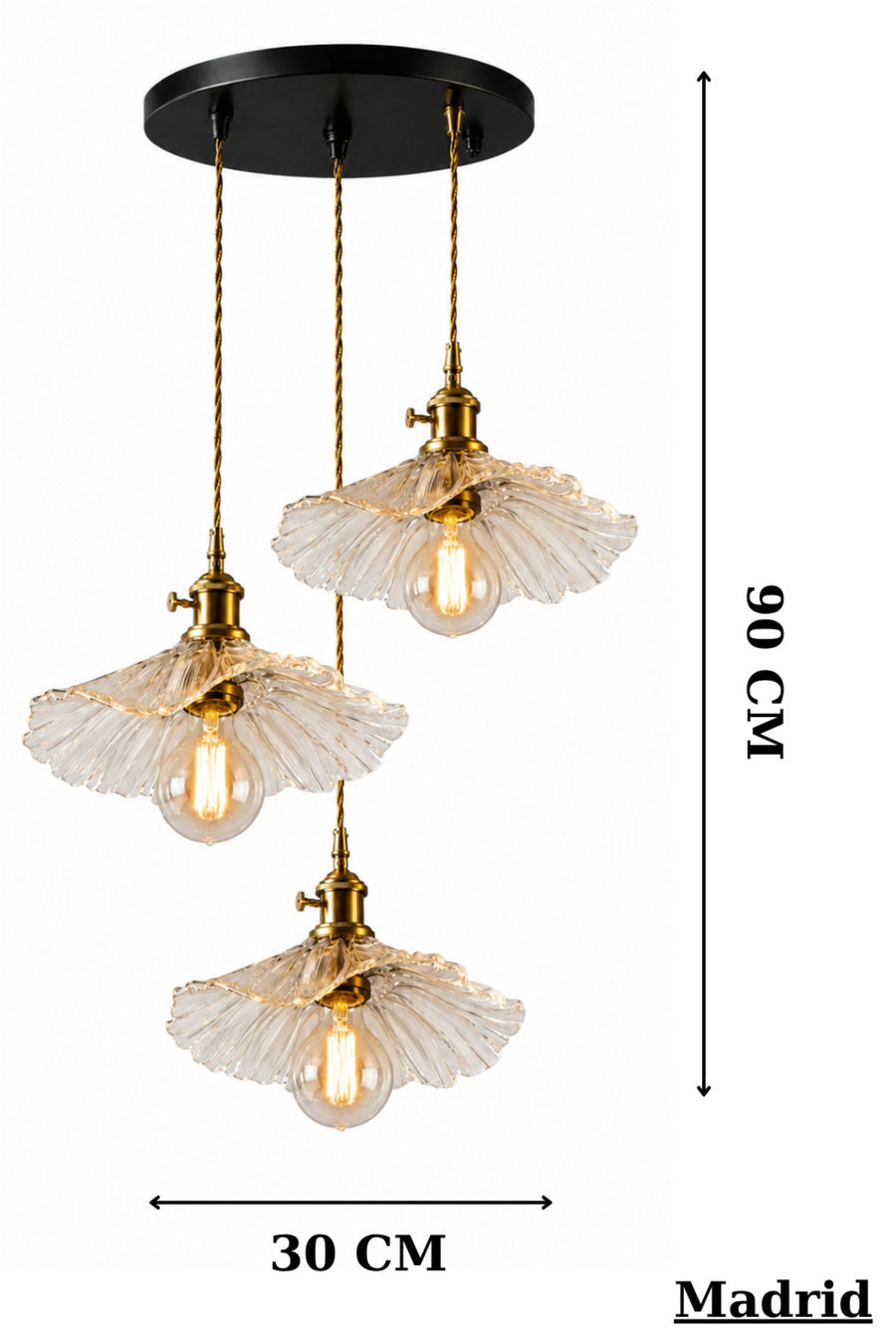 Madrid Clear Glass Classic Pendant Light — alternate view