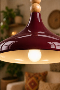 Verona Burgundy Rustic 1-Light Pendant Light — view 2