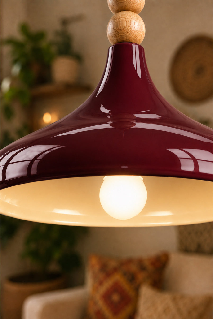 Verona Burgundy Rustic 1-Light Pendant Light — alternate view