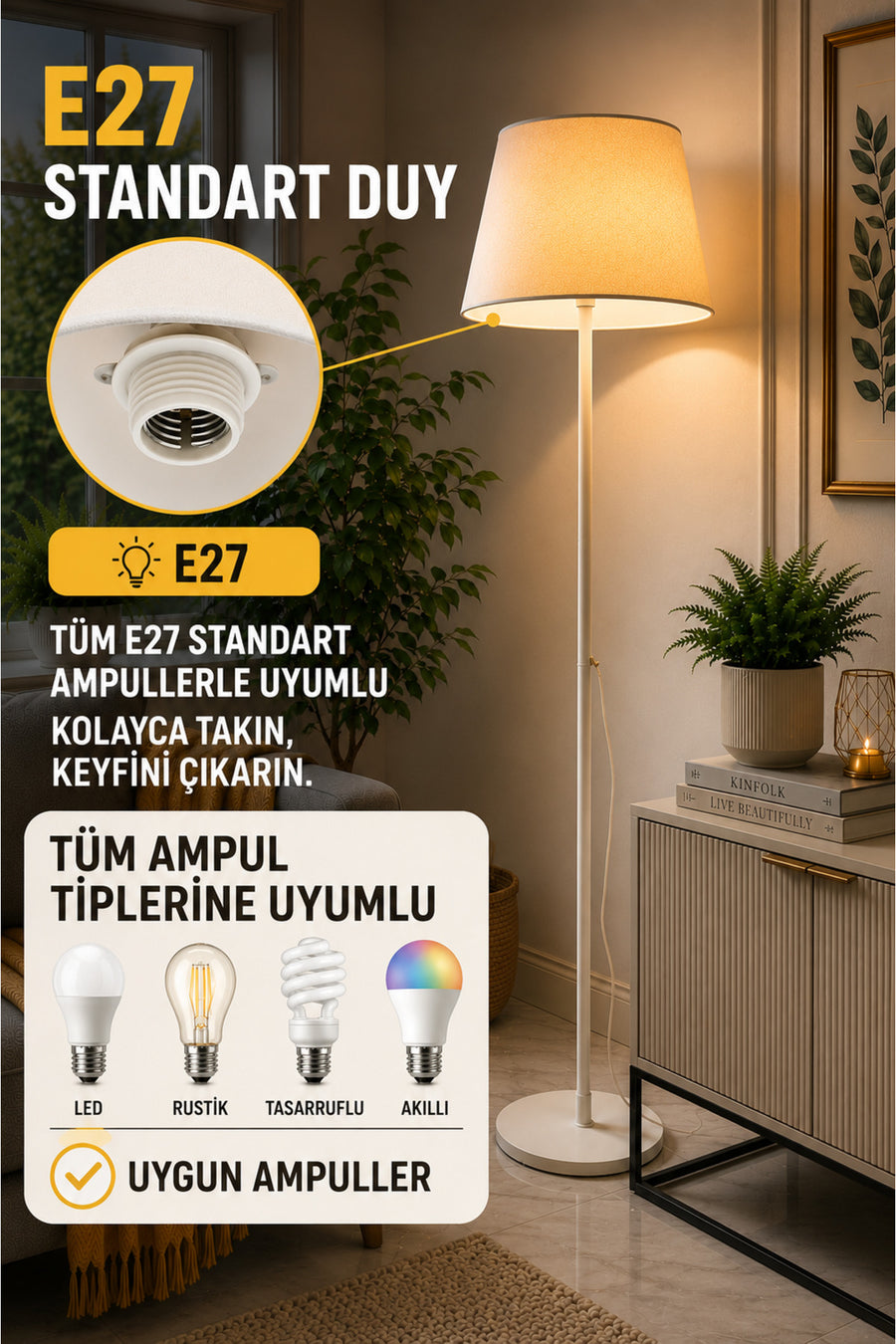 Lucca Cream Bohemian 145 cm Floor Lamp — alternate view