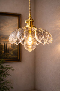 Petra Clear Glass Classic 1-Light Pendant Light