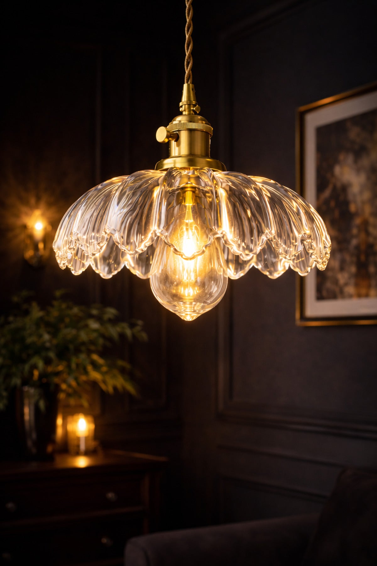 Petra Clear Glass Classic 1-Light Pendant Light — view 6