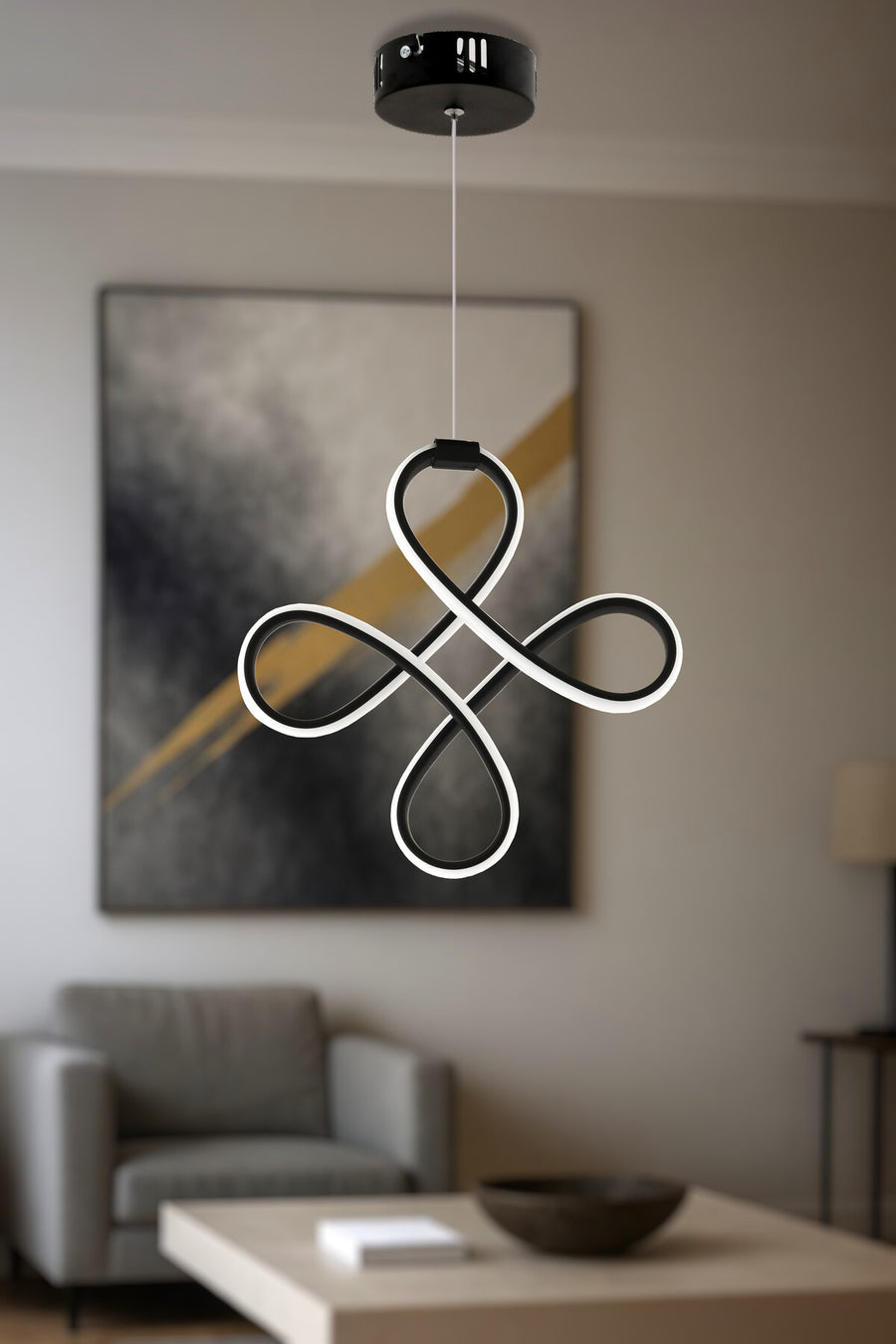 Yonca Black 1-Light Chandelier