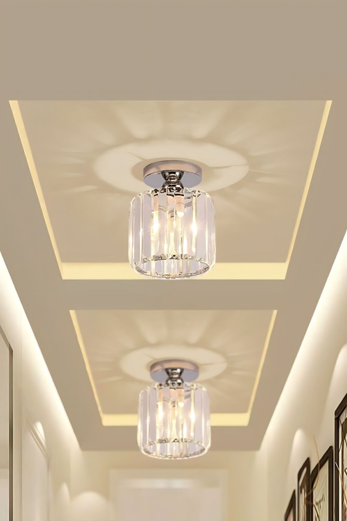 Chiaro Forte Chrome Crystal Ceiling Light — view 4