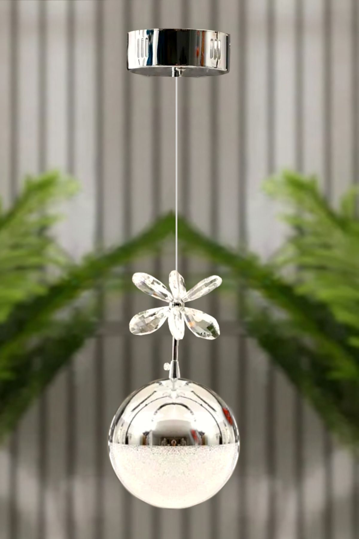 Grate Chrome 1-Light Pendant Light