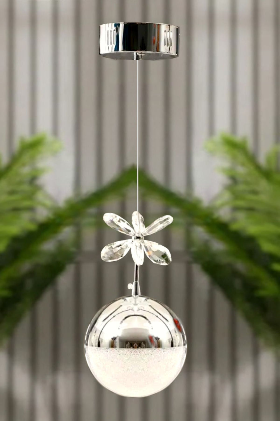Grate Chrome 1-Light Pendant Light