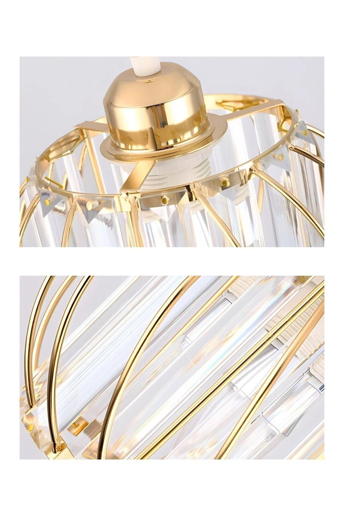 Venezia Gold Crystal 3-Light Pendant Chandelier — view 2