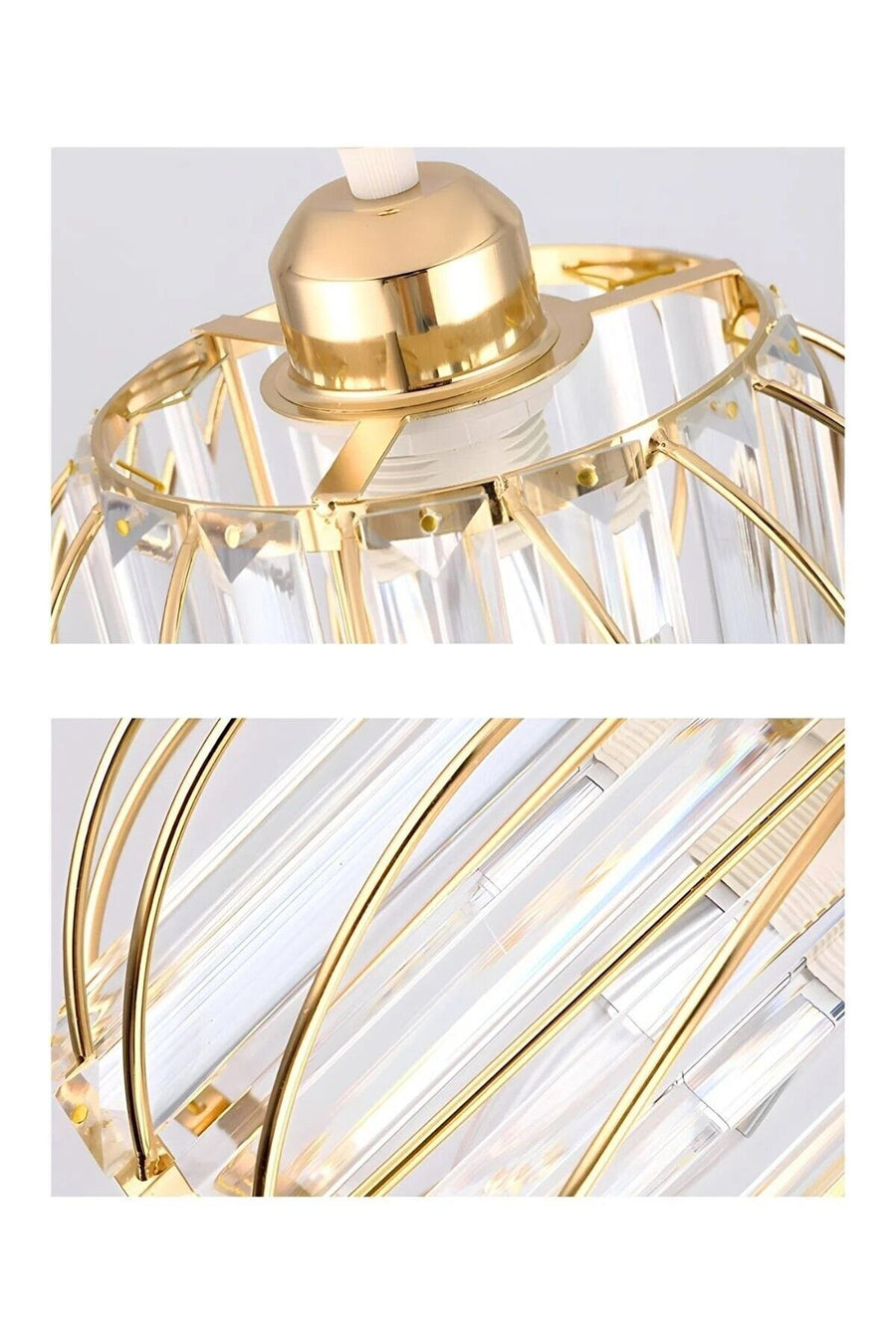 Venezia Gold Crystal 3-Light Pendant Chandelier — alternate view