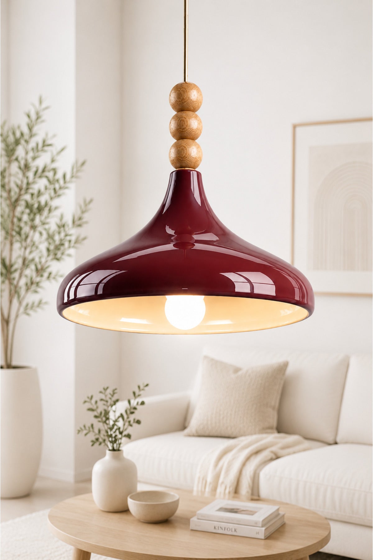 Verona Burgundy Rustic 1-Light Pendant Light