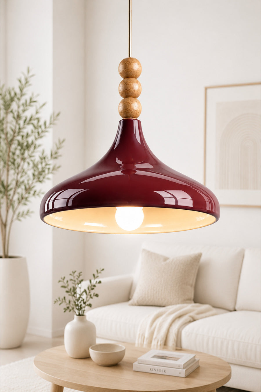 Verona Burgundy Rustic 1-Light Pendant Light