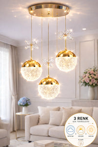 Grate Gold 3-Light Pendant Chandelier