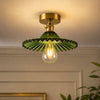 Torino Green Glass Classic 1-Light Ceiling Light