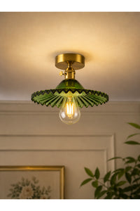 Torino Green Glass Classic 1-Light Ceiling Light