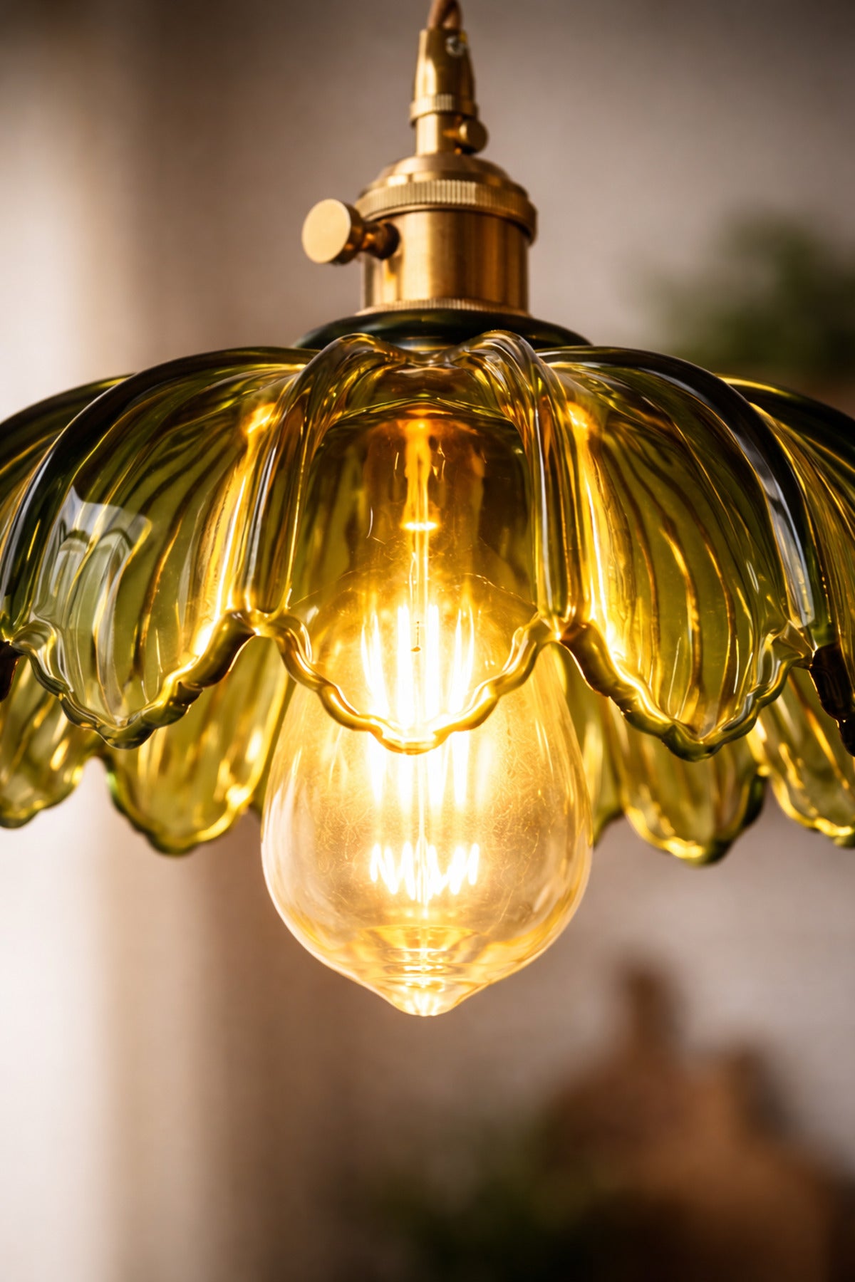 Petra Green Glass Classic Pendant Light — view 5