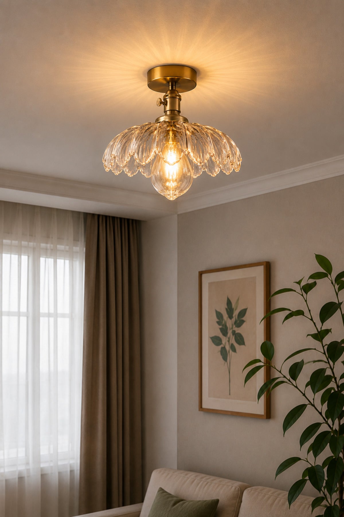 Petra Clear Glass Classic Ceiling Light