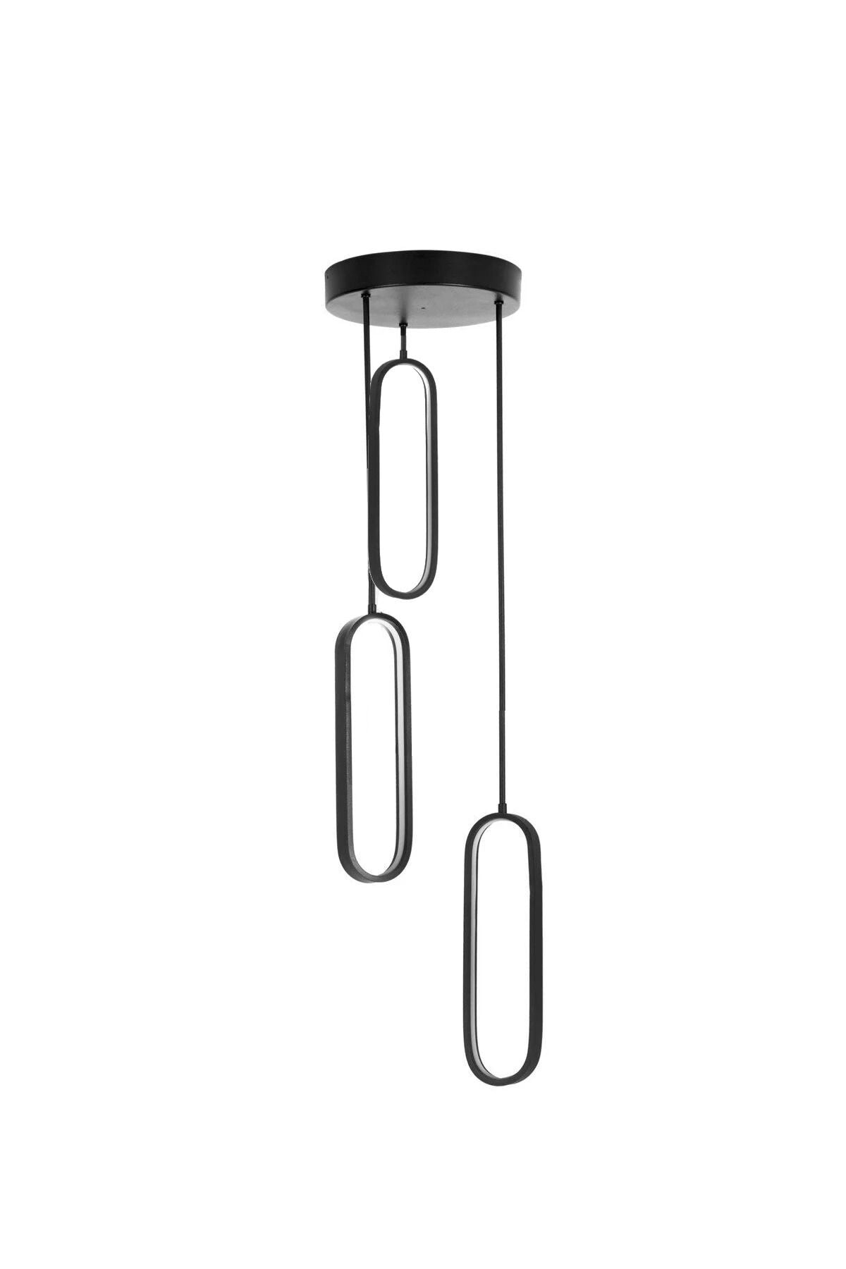 Piero Black 3-Light Pendant Chandelier — view 3