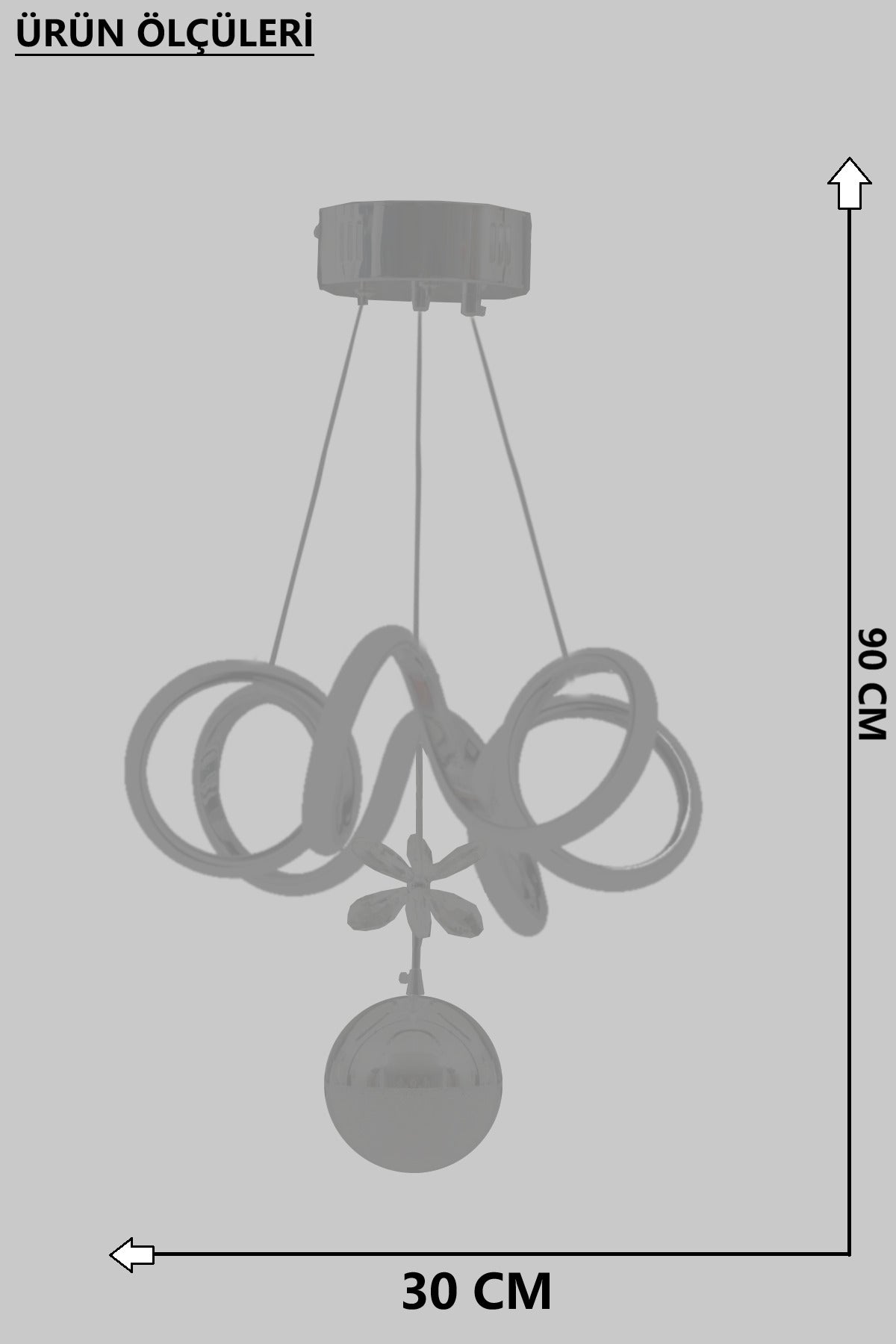 Barcelona Chrome 1-Light Chandelier — view 4