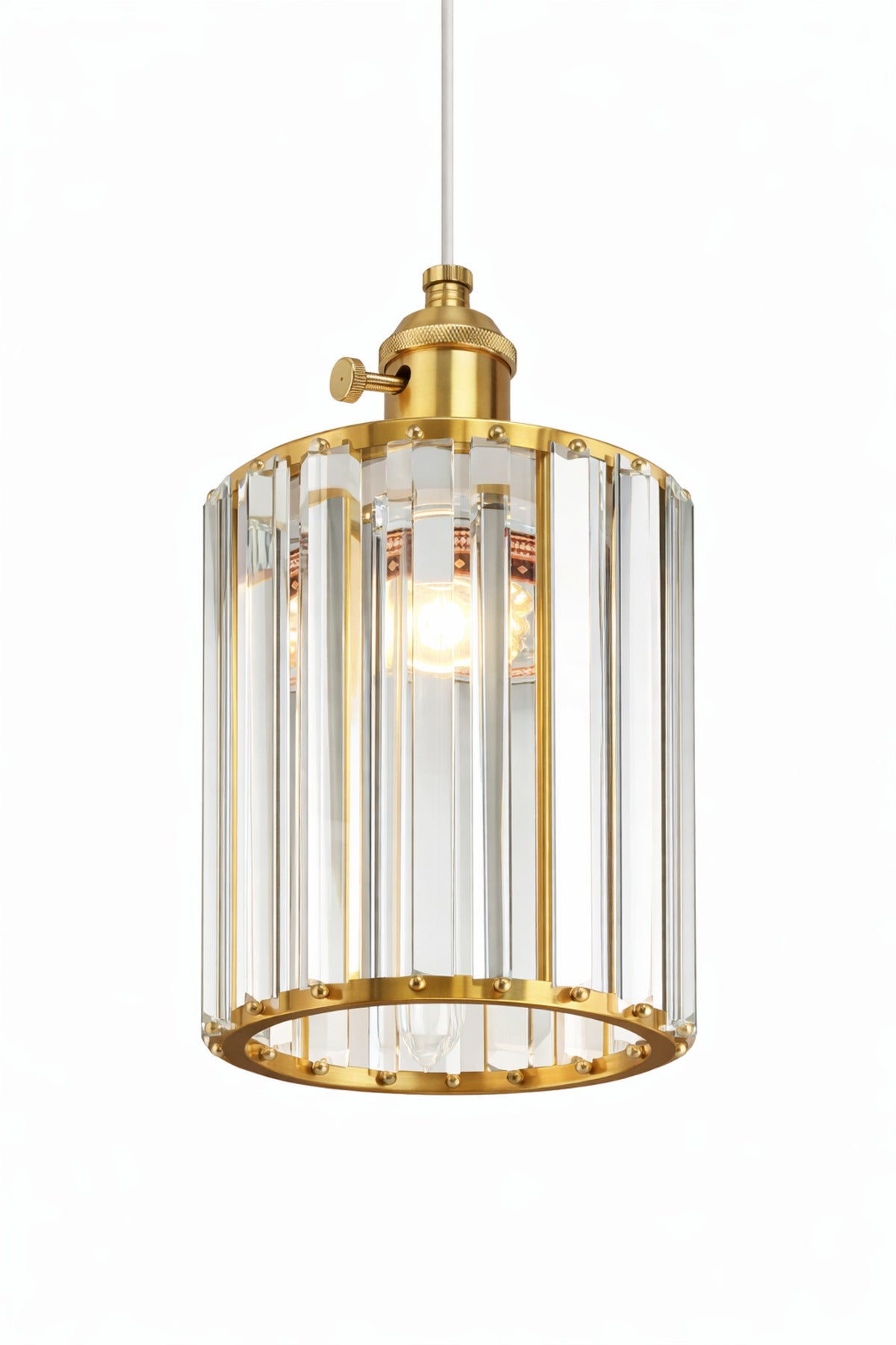 Dellova Yellow Crystal 1-Light Pendant Light — view 6