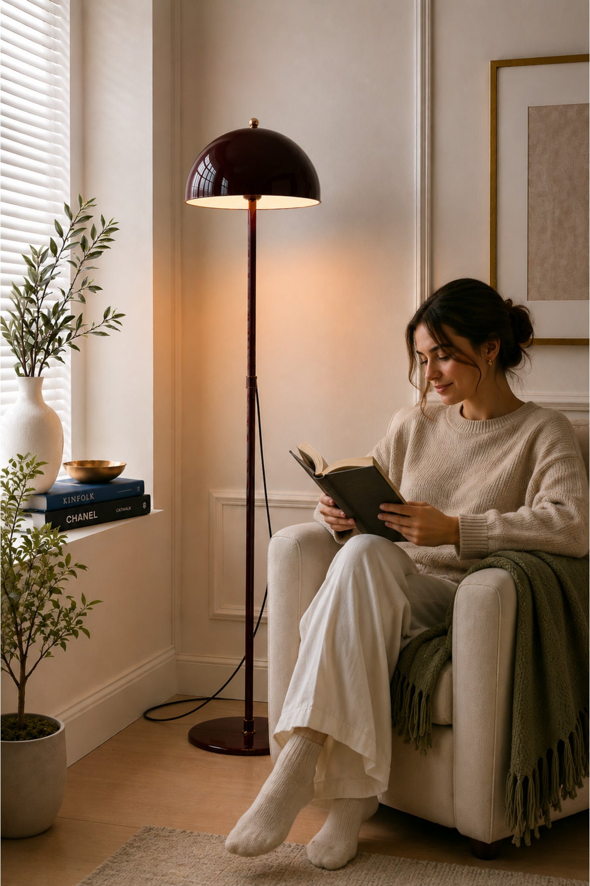 Viyana Burgundy Bohemian 145 cm Floor Lamp — view 6