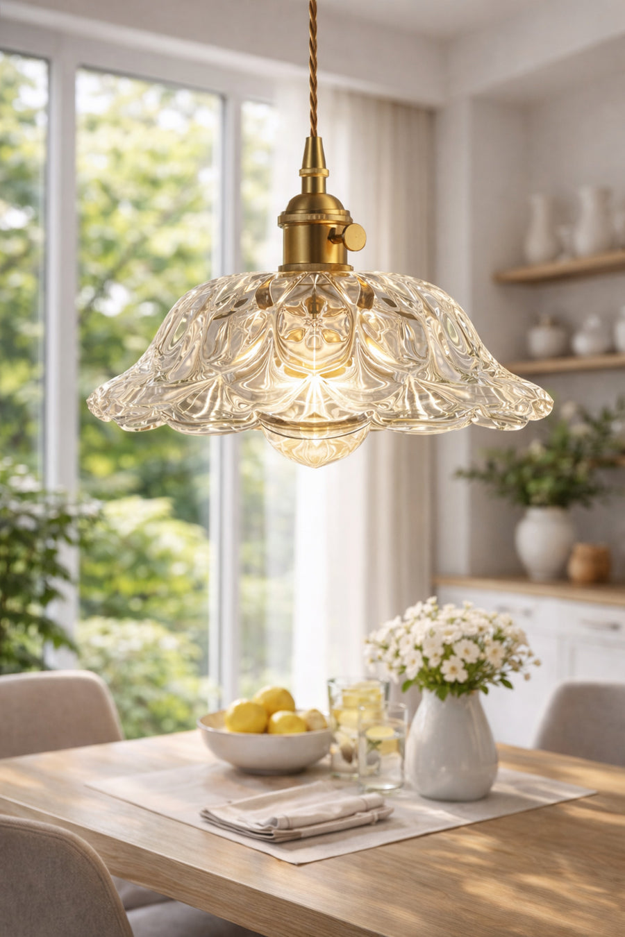 Italiano Clear Glass Classic 1-Light Pendant Light