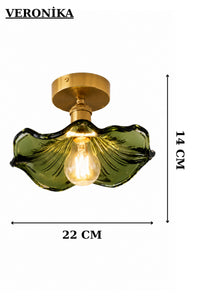 Alya Green Glass Classic 1-Light Ceiling Light — view 5