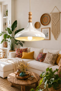Dron White Rustic 1-Light Pendant Light — view 2