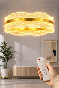 Okyanus Gold 1-Light Remote-Controlled Chandelier