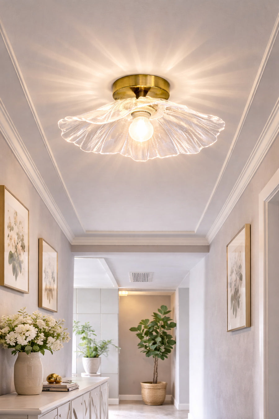 Madrid Clear Glass Classic 1-Light Ceiling Light