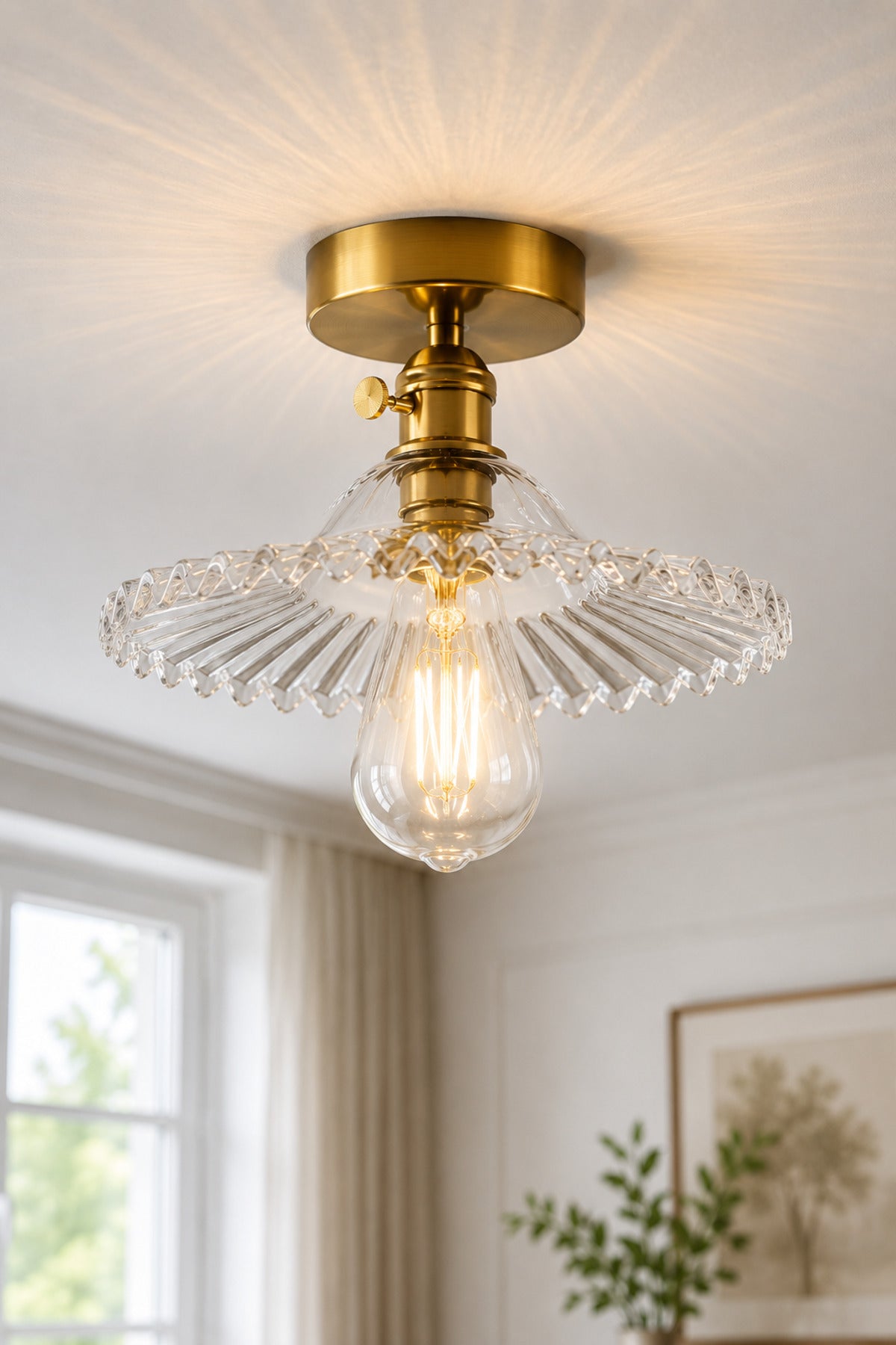 Torino Clear Glass Classic 1-Light Ceiling Light