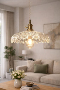 Roma Clear Glass Classic 1-Light Pendant Light — view 3